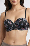 Zivame Print Paradise Padded Regular Wired 3/4th Coverage Strapless Bra - Black Floral — thumbnail 6